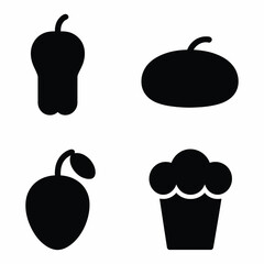 Minimal Food Vector, Silhouette, Illustration