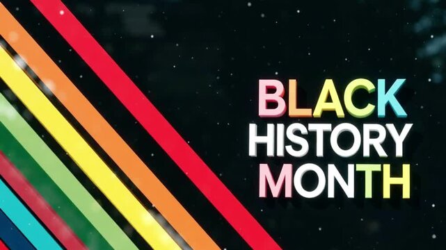 "Black History Month Abstract Motion Background, Seamless Loop of Red, Green, and Yellow Glowing Lines, 4K African American Culture Celebration Animation"