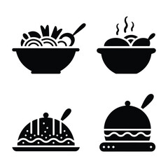 Traditional Local Food Vector, Silhouette, Illustration
