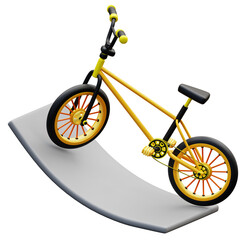 Obraz premium 3d icon sport illustration bmx bicycle ramp stunt extreme cycling suitable for websites, apps, marketing materials, and sports-related design projects