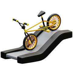 Obraz premium 3d icon sport illustration bmx bike ramp freestyle extreme perfect for sports apps, extreme sports branding, or youth activity promotions