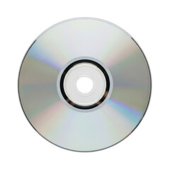 A high-quality compact disc with a reflective surface and a central hole, perfect for storing digital data, isolated on transparent background