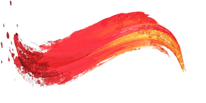 Red brush stroke on isolated background. Line, box, brushes, grunge, paint, page, border. Vector brush stock illustrator.