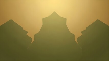 Golden sunset over majestic mountain silhouettes