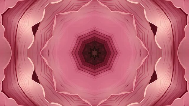 unfolding pink rose petal mandala animation