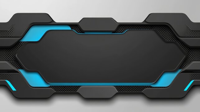 Mesmerizing futuristic black and blue hexagon pattern digital art background design for modern technology concepts. - Powered by Adobe