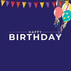 Happy Birthday vector illustration template design. 