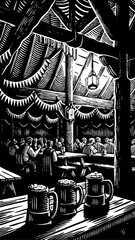Cozy German Beer Hall Ambiance