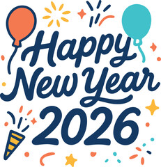 typography design for new year 2026 . t shirt design