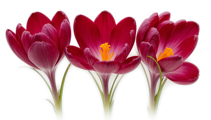 Naklejka premium bouquet of red tulips natural blossom purple flower fresh petal isolated white background,