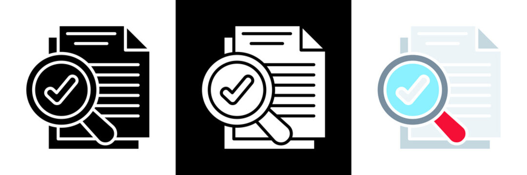 Inspection Icon Set Glyph vector Illustration 