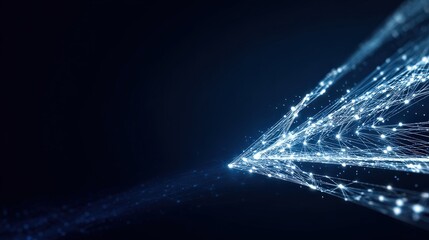 Interconnected network of glowing lines symbolizes data flow and technological advancement. ..Created with Generative AI, not depicting real subjects.