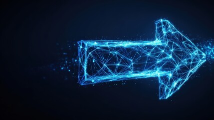 A digital arrow representing the forward momentum, advancement, and the path to the future. ..Created with Generative AI, not depicting real subjects.