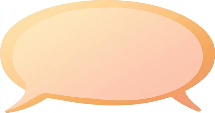 Light orange oval speech bubble with gradient on a white background - Powered by Adobe