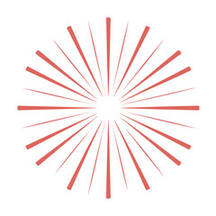 Obraz premium Red Radial Lines Exploding on White Background