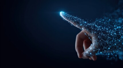 A digital touch with a futuristic, interconnected design, an image of innovation, and modern technology. ..Created with Generative AI, not depicting real subjects.
