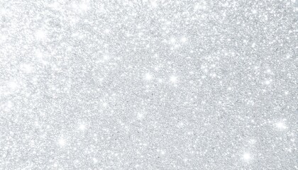 Obraz premium 冬や雪のイメージ シルバーの背景に繊細な光がキラキラと輝くラメとパウダーのおしゃれテクスチャ背景素材