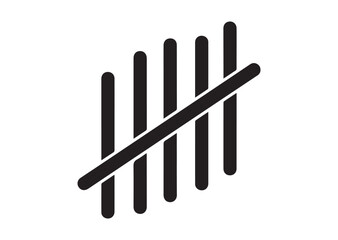 Tally marks icon, Tally marks silhouette vector