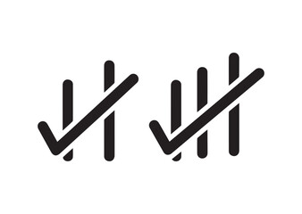 Tally marks icon, Tally marks silhouette vector