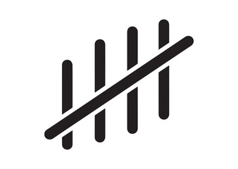 Tally marks icon, Tally marks silhouette vector