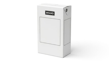 Blank white carton box mockup on a white background, perfect for product branding and packaging design.