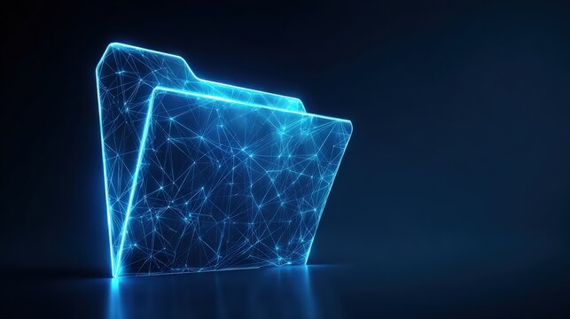 Digital folder design illustrating data security, network, and file management. It’s an ideal image for topics like digital storage. ..Created with Generative AI, not depicting real subjects. - Powered by Adobe