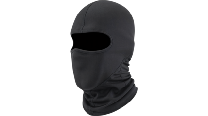Black Balaclava Mask in Simple Studio Shot with Neutral Lighting on White Background for Outdoor Gear