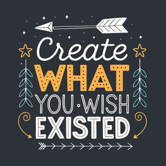 Inspirational hand-drawn typography design encouraging imagination and the pursuit of new ideas, perfect for motivation and creative projects and personal growth © Rimon