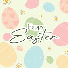 Seamless Easter Egg Pattern with Soft Pastel Colors