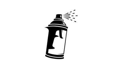 Obraz premium Minimalist Spray Paint Can Icon with Graffiti Mist Illustration