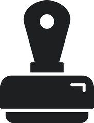 Solid Black Rubber Stamp Icon