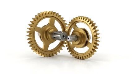gears and cogsHigh quality metal gears isolated on white background showing mechanical engineering, industrial machinery, cogwheel system and factory technology concept perfect for manufacturing, auto