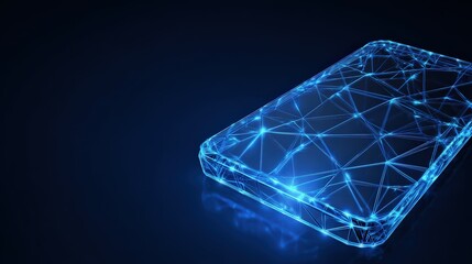 A digital rendering of a mobile phone showcases a network of interconnected points, symbolizing connectivity and technological advancement. ..Created with Generative AI, not depicting real subjects.