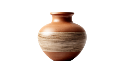Rustic terracotta vase featuring a natural fiber wrapped band perfect for home decor product presentations and interior design inspiration