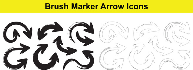 Obraz premium Brush marker arrow icons set for design