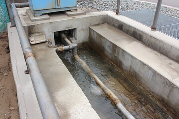 small sewage treatment plant in the ground
