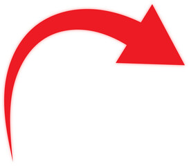 Bright red curved arrow icon