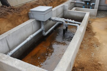 small sewage treatment plant in the ground