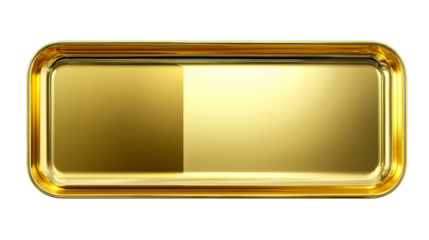 Highly reflective golden luxury tray with elegant rounded corners creates a sophisticated aesthetic perfect for awards, product displays, or premium branding materials.