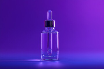 clear purple liquid in a small bottle with a pipette.