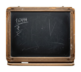 Math problem solving on chalkboard classroom educational isolated on transparent background