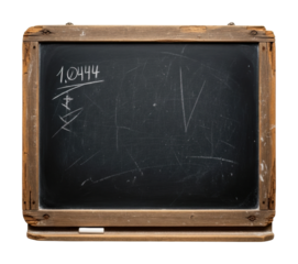 Math problem solving on chalkboard classroom educational isolated on transparent background