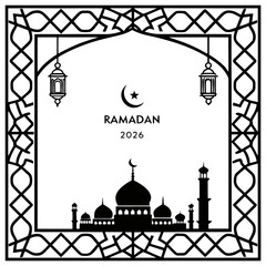 islamic calligraphy ornament ramadan mubarak 2026