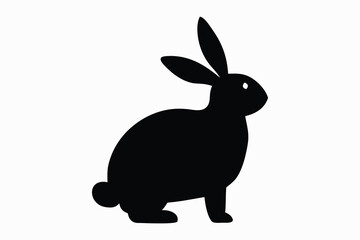 Easter bunny silhouette vector, Rabbit silhouette vector, jumping rabbit, isolated on white background