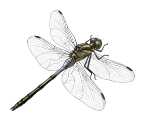 Captivating insect anatomy dragonflies in nature reserve isolated on transparent background