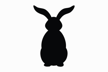 Easter bunny silhouette vector, Rabbit silhouette vector, jumping rabbit, isolated on white background