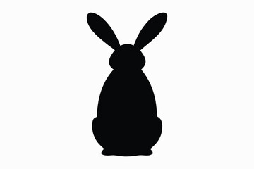 Easter bunny silhouette vector, Rabbit silhouette vector, jumping rabbit, isolated on white background