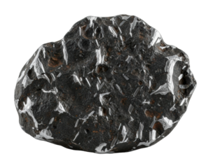 Meteorite discovery rare stone science lab isolated on transparent background