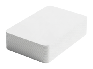 Stacked white blank paper sheets on clean surface minimalist design isolated on transparent background