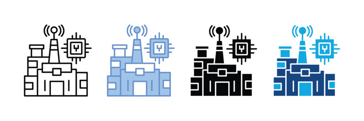 Smart Factory Icon Set Multiple Style Collection
